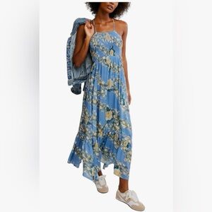 Free People Heat Wave Floral Print High/Low Maxi Dress Size Medium